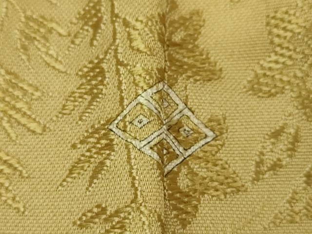 平和屋本店■極上　色無地　お召地　草花地紋　芥子色　逸品　DZAA5228kh5 平和屋本店○極上 色無地 お召地 草花地紋 芥子色 逸品 DZAA5228kh5