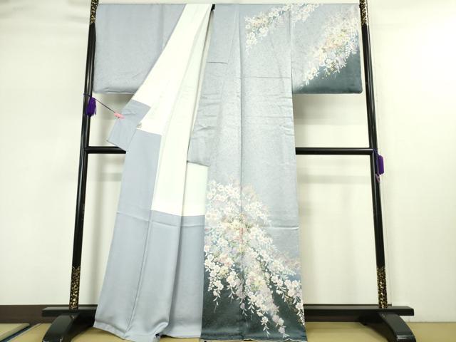 平和屋本店●極上 越後十日町の一流染匠 桐屋・翠山工房 正峰 訪問着 辻が花 金彩 銀通し地 京都きもの友禅扱い 逸品 未使用 DZAA5230kh5