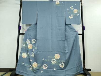 平和屋本店■極上　創業460年・千總　訪問着　駒刺繍　流水花丸文　薄花色地　金彩　高島屋扱い　逸品　DZAA5239kh5