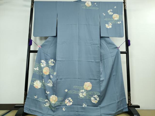 平和屋本店■極上　創業460年・千總　訪問着　駒刺繍　流水花丸文　薄花色地　金彩　高島屋扱い　逸品　DZAA5239kh5