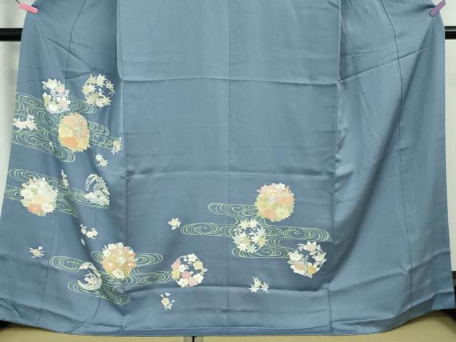 平和屋本店■極上　創業460年・千總　訪問着　駒刺繍　流水花丸文　薄花色地　金彩　高島屋扱い　逸品　DZAA5239kh5