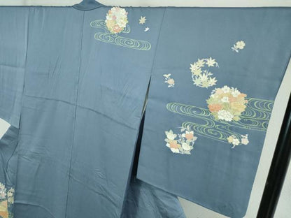 平和屋本店■極上　創業460年・千總　訪問着　駒刺繍　流水花丸文　薄花色地　金彩　高島屋扱い　逸品　DZAA5239kh5