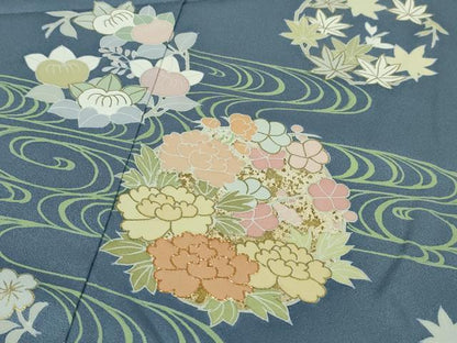 平和屋本店■極上　創業460年・千總　訪問着　駒刺繍　流水花丸文　薄花色地　金彩　高島屋扱い　逸品　DZAA5239kh5