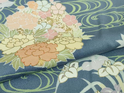 平和屋本店■極上　創業460年・千總　訪問着　駒刺繍　流水花丸文　薄花色地　金彩　高島屋扱い　逸品　DZAA5239kh5