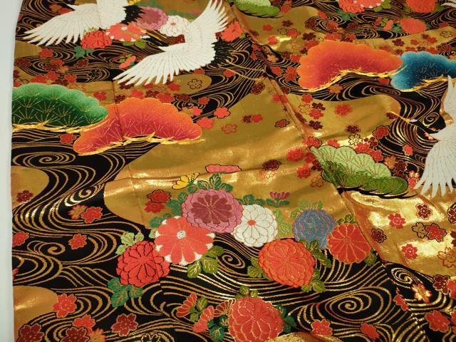 平和屋本店●極上 中国三大刺繍 相良刺繍 色打掛 和装 婚礼 結婚式 花嫁 神社挙式 唐織 飛鶴松文 本金箔 逸品 DZAA5241kh5