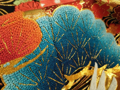 平和屋本店●極上 中国三大刺繍 相良刺繍 色打掛 和装 婚礼 結婚式 花嫁 神社挙式 唐織 飛鶴松文 本金箔 逸品 DZAA5241kh5