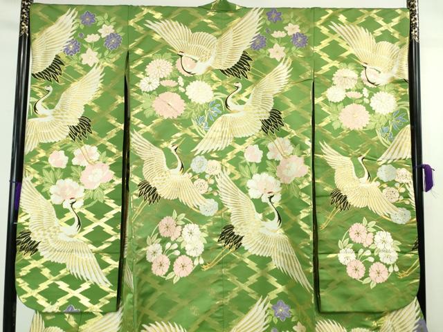 平和屋本店●極上 西陣 川島織物 色打掛 和装 婚礼 結婚式 花嫁 神社挙式 唐織 飛鶴吉祥花文 金糸 逸品 DZAA5243kh5