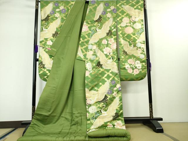 平和屋本店●極上 西陣 川島織物 色打掛 和装 婚礼 結婚式 花嫁 神社挙式 唐織 飛鶴吉祥花文 金糸 逸品 DZAA5243kh5