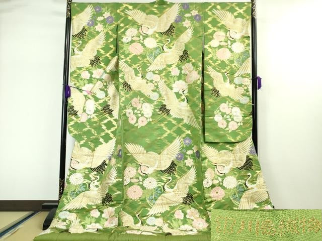 平和屋本店●極上 西陣 川島織物 色打掛 和装 婚礼 結婚式 花嫁 神社挙式 唐織 飛鶴吉祥花文 金糸 逸品 DZAA5243kh5