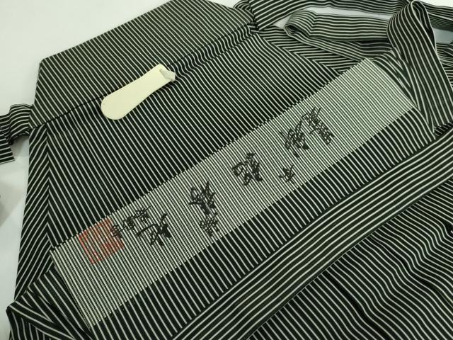 平和屋着物＊極上 夏物 男性 創業100年 毘龍織 安部吉 行灯袴 絽 縞 逸品 DZAA5246kh6