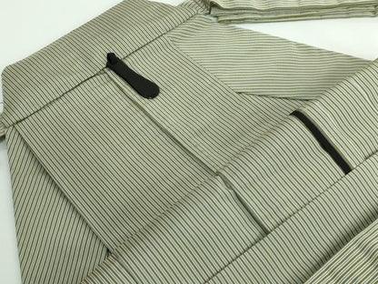 平和屋本店■極上　男性　馬乗り袴　縞　利休茶色×海松色　逸品　未使用　DZAA5248kh5