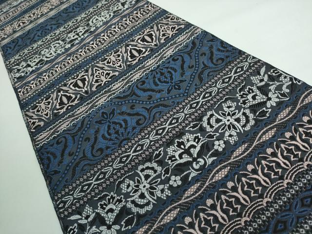 平和屋本店●極上 本場筑前博多織 八寸名古屋帯 横段花文 逸品 DZAA5261kh5