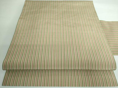 平和屋本店●極上 伝統的工芸品 伊那紬 九寸名古屋帯 手織り 縞 証紙付き 逸品 DZAA5291kh5