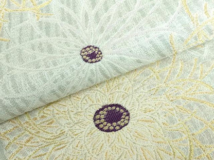 平和屋本店●極上 世界的友禅作家 千地泰弘 九寸名古屋帯 菊文 金銀糸 逸品 DZAA5305kh5