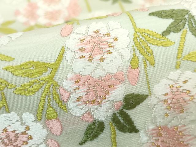 平和屋本店●極上 皇室・伊勢神宮御用 御御帯 山口美術織物 山口弘躬 六通柄袋帯 唐織 花輝縁映 金糸 冊子付き 逸品 未使用 DZAA5315kh5