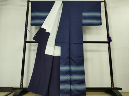 平和屋本店■極上　藍造り国選定無形文化財　藍師・佐藤昭人　訪問着　花織　逸品　未使用　DZAA5336kh5