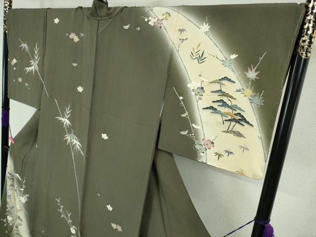 平和屋本店■極上　名門・上野家　上野街子　清染居　訪問着　吉祥花風景　暈し染め　千歳茶色地　さが美扱い　逸品　未使用　DZAA5350kh5