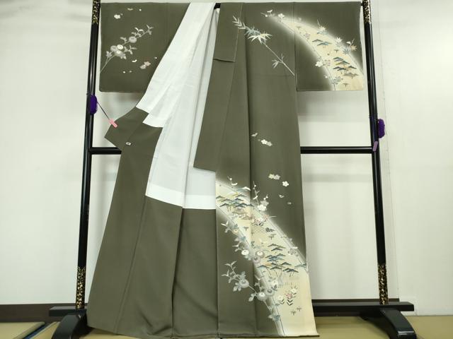 平和屋本店■極上　名門・上野家　上野街子　清染居　訪問着　吉祥花風景　暈し染め　千歳茶色地　さが美扱い　逸品　未使用　DZAA5350kh5