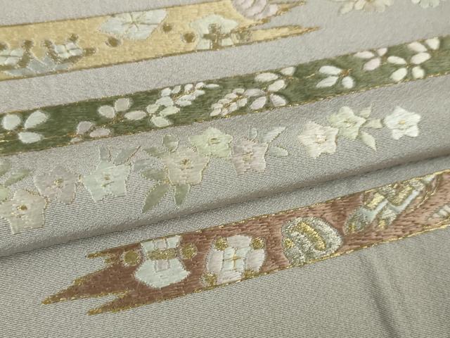 平和屋本店■極上　訪問着　総刺繍　吉祥花文　金糸　逸品　DZAA5351kh5