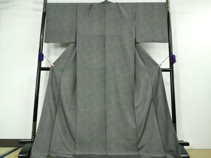 平和屋本店●極上 江戸小紋 鮫小紋柄 黒地 ロング丈 逸品 DZAA5368kh5
