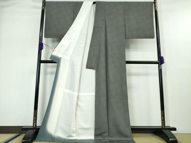 平和屋本店●極上 江戸小紋 鮫小紋柄 黒地 ロング丈 逸品 DZAA5368kh5