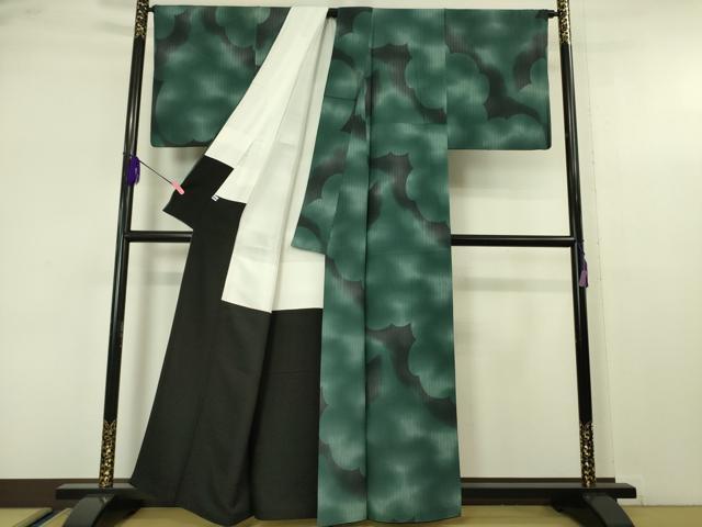平和屋本店■極上　キモノデザイナー　斉藤上太郎　小紋・長襦袢(袷)セット　雲重ね　暈し染め　逸品　DZAA5389kh5