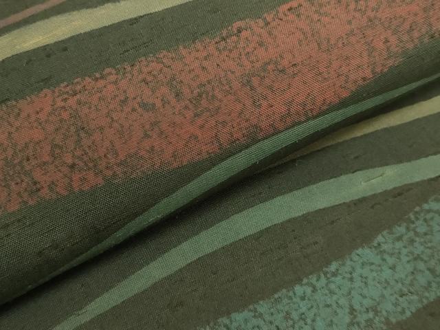 平和屋本店●極上 石川県指定無形文化財 牛首紬 白山工房 手織り 銀座おゝぎ屋扱い 全通柄袋帯 霞文 逸品 DZAA5434kh5
