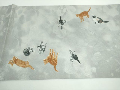 平和屋本店■極上　西陣　とみや織物謹製　とみや帯　太鼓柄袋帯　猫　証紙付き　逸品　DZAA5462kh5