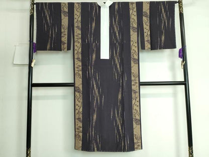 平和屋本店●上質な長襦袢 袷 草木間道 黒紅色地 逸品 未使用 DZAA5514kh5