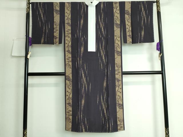 平和屋本店●上質な長襦袢 袷 草木間道 黒紅色地 逸品 未使用 DZAA5514kh5