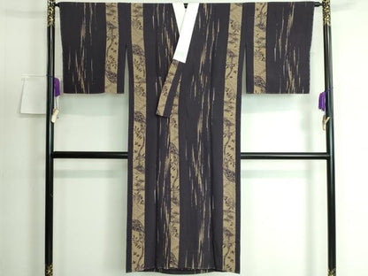 平和屋本店●上質な長襦袢 袷 草木間道 黒紅色地 逸品 未使用 DZAA5514kh5