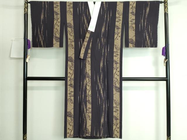 平和屋本店●上質な長襦袢 袷 草木間道 黒紅色地 逸品 未使用 DZAA5514kh5