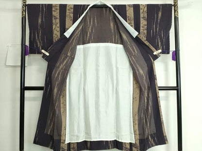 平和屋本店●上質な長襦袢 袷 草木間道 黒紅色地 逸品 未使用 DZAA5514kh5