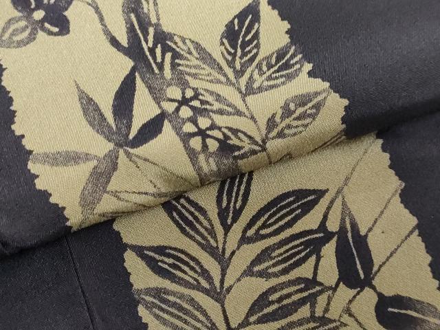 平和屋本店●上質な長襦袢 袷 草木間道 黒紅色地 逸品 未使用 DZAA5514kh5