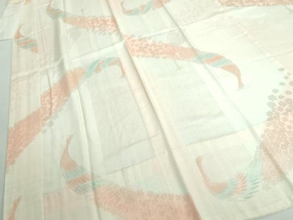 平和屋本店●振袖用長襦袢 無双仕立て 孔雀花文 暈し染め 半衿刺繍 逸品 DZAA5527kh5