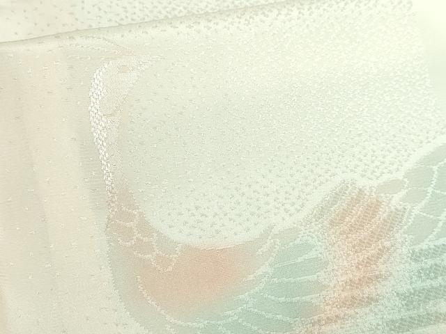平和屋本店●振袖用長襦袢 無双仕立て 孔雀花文 暈し染め 半衿刺繍 逸品 DZAA5527kh5