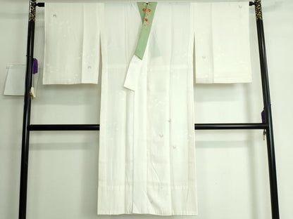 平和屋本店●上質な長襦袢　無双仕立て　刺繍　舞蝶文　半衿刺繍　蒸栗色地　鈴乃屋扱い　逸品　DZAA5528kh5