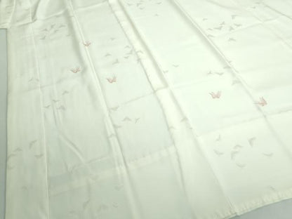 平和屋本店●上質な長襦袢　無双仕立て　刺繍　舞蝶文　半衿刺繍　蒸栗色地　鈴乃屋扱い　逸品　DZAA5528kh5
