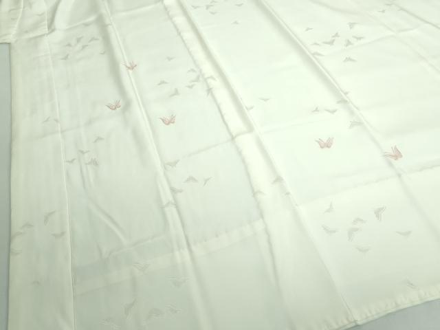 平和屋本店●上質な長襦袢　無双仕立て　刺繍　舞蝶文　半衿刺繍　蒸栗色地　鈴乃屋扱い　逸品　DZAA5528kh5