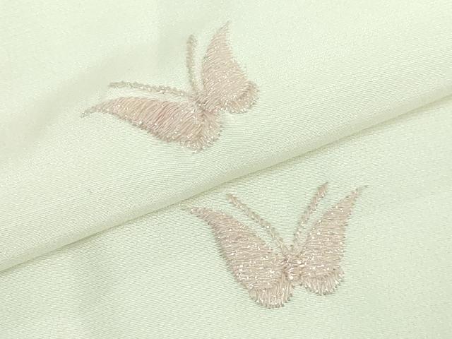 平和屋本店●上質な長襦袢　無双仕立て　刺繍　舞蝶文　半衿刺繍　蒸栗色地　鈴乃屋扱い　逸品　DZAA5528kh5