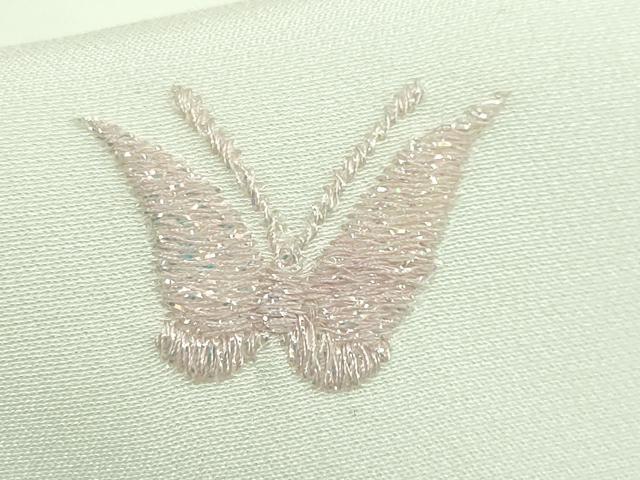 平和屋本店●上質な長襦袢　無双仕立て　刺繍　舞蝶文　半衿刺繍　蒸栗色地　鈴乃屋扱い　逸品　DZAA5528kh5