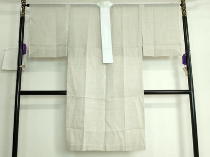 平和屋本店■夏物　小千谷本麻絽　長襦袢　利休茶色地　逸品　DZAA5530kh5