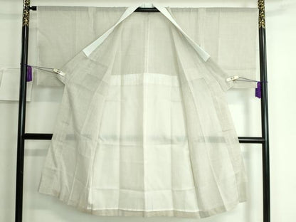 平和屋本店■夏物　小千谷本麻絽　長襦袢　利休茶色地　逸品　DZAA5530kh5