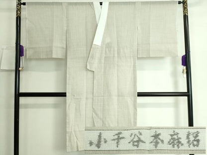平和屋本店■夏物　小千谷本麻絽　長襦袢　利休茶色地　逸品　DZAA5530kh5