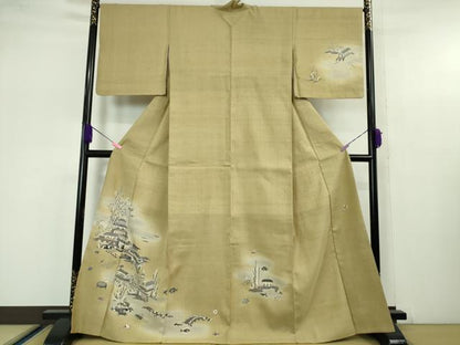 平和屋本店●極上　染織の名門　しょうざん  生紬　訪問着　浦島太郎　竜宮城　証紙付き　逸品　DZAA5532kh5
