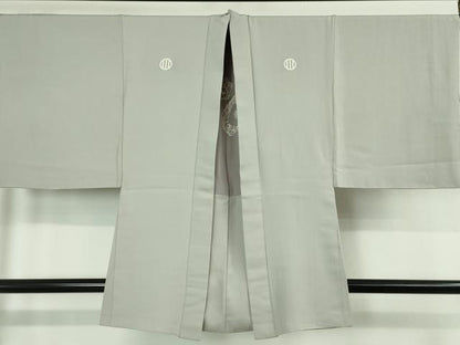 平和屋本店■極上　男性　色紋付　羽織セット　白鼠色　逸品　DZAA5534kh5