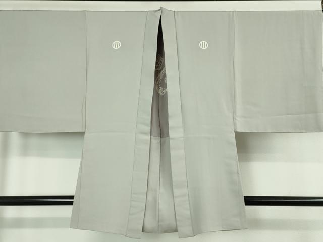 平和屋本店■極上　男性　色紋付　羽織セット　白鼠色　逸品　DZAA5534kh5