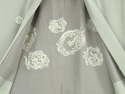 平和屋本店■極上　男性　色紋付　羽織セット　白鼠色　逸品　DZAA5534kh5