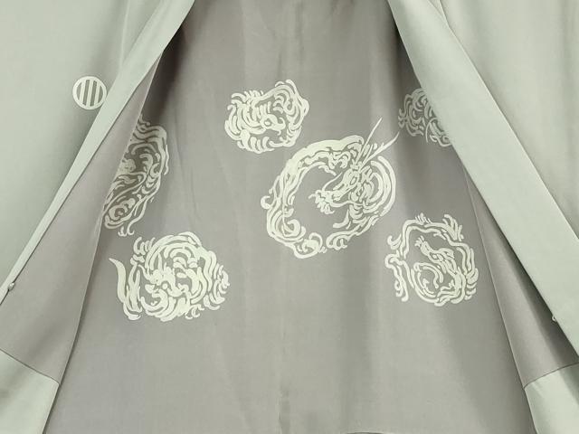平和屋本店■極上　男性　色紋付　羽織セット　白鼠色　逸品　DZAA5534kh5