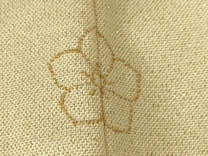 平和屋本店▽極上 伝統工芸士 曽根武勇 訪問着 紬地 単衣 笹竹に雀 手描き 暈し染め 金通し地 逸品 未使用 DZAA5553kh5